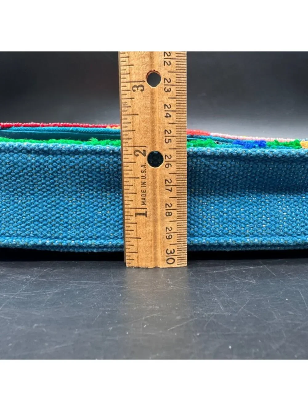 Geometric Shoulder Bag Purse Colorful Blue Clutch Bold Boho America & Beyond - Picture 9 of 9